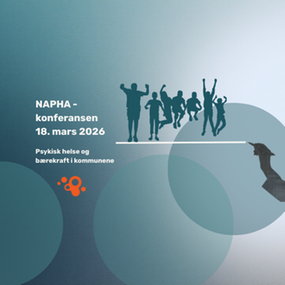 Siluett av mennesker og hånd som skriver mot blå bakgrunn