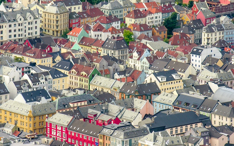 Illustrasjonsfoto: gater og arkitektur i Bergen