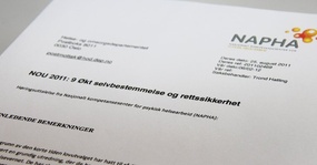 Høringsuttalelse fra NAPHA- om NOU 2011: Økt selvbestemmelse og rettssikkerhet