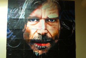 Karl Ove Knausgård - malt av deltakere ved Brukerstyrt senter i Arendal